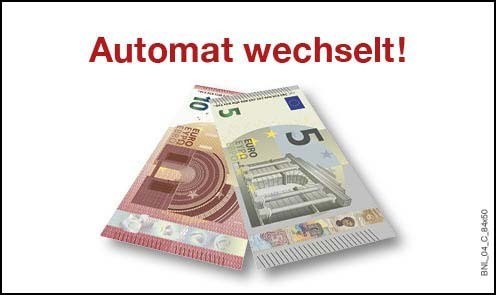Aufkleber Motiv Nr. 4_C_84x50 "5€/10€ - ATM wechselt"
